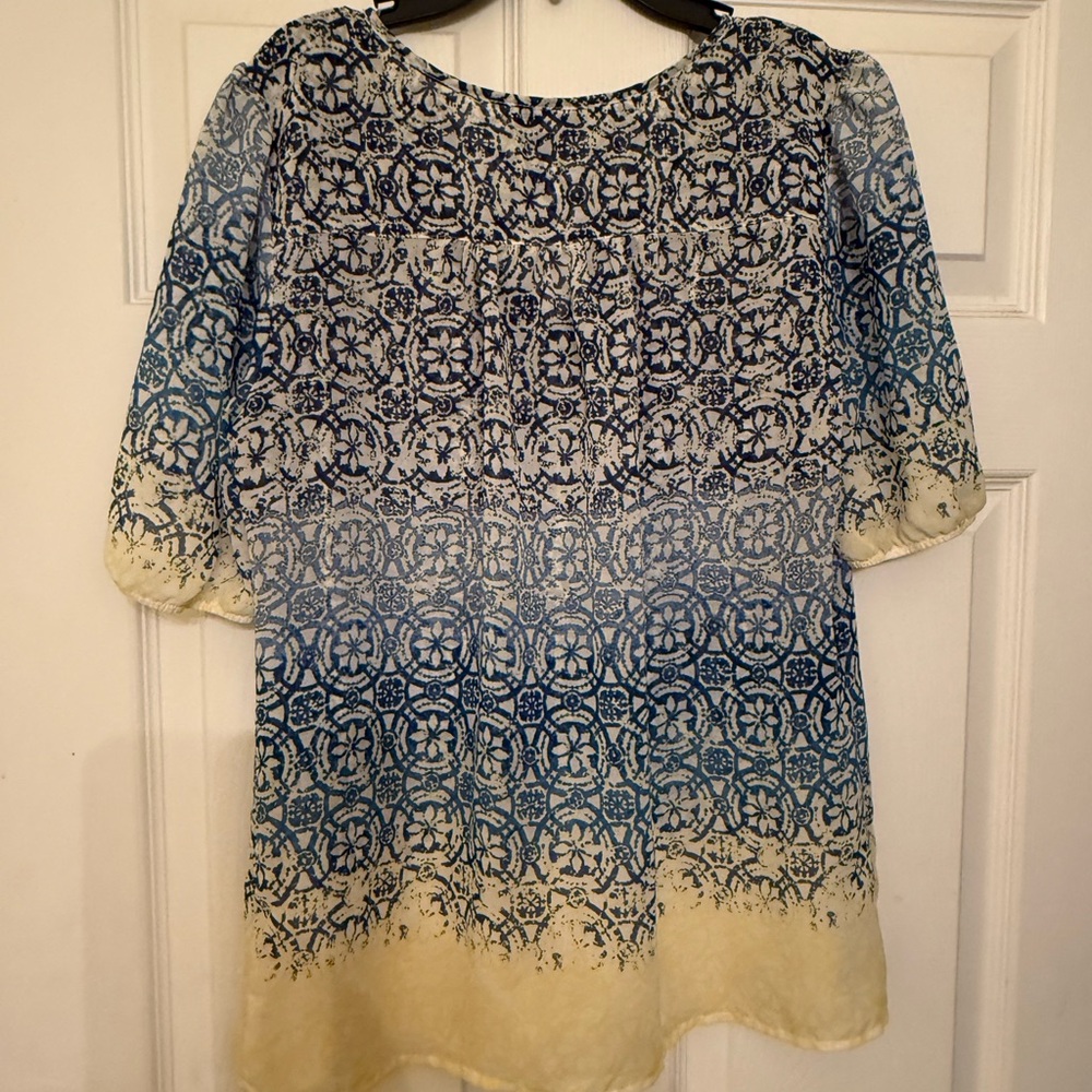 Elegant Blue and Cream Women's Dress